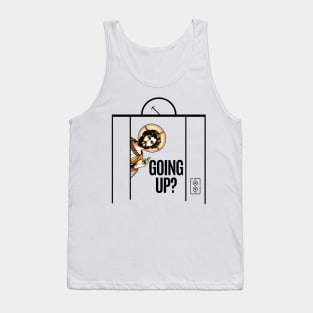 Jesus in Elevator Meme, Going Up? funny design Christ rising risen rizzen up to eternal life, are you joining with Him? Tank Top